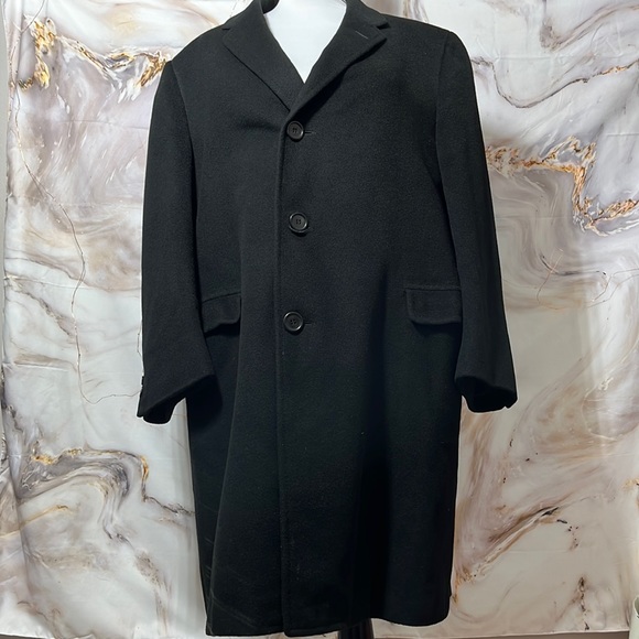 Hickey Freeman Other - Hickey Freeman Custom Tailored 100% Cashmere Men's Black Overcoat & Navy Tie